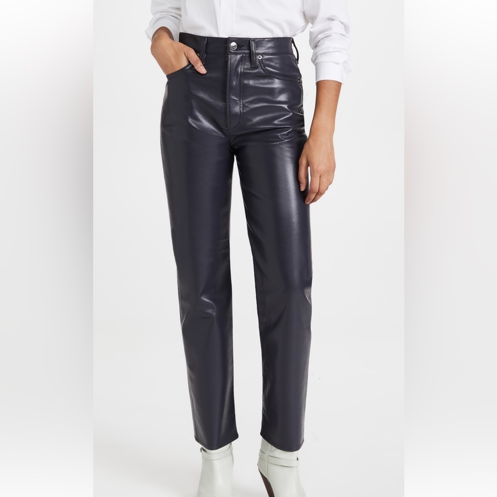 Agolde 90s Pinch Waist Straight Leg Leather Pants